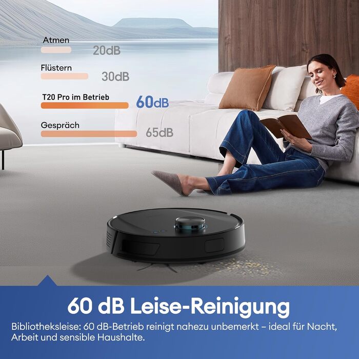 Робот-пилосос Ultenic T20 Pro з функцією миття підлоги, 8000 Па, станція самостійного очищення 3,5 л, для видалення шерсті тварин та килимів, AI-лазерне уникнення перешкод, керування через додаток