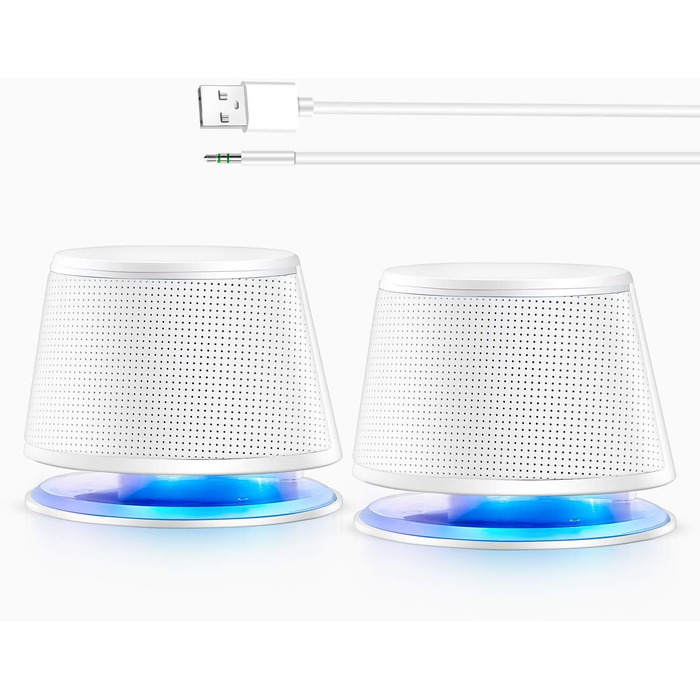 Комп'ютерні колонки Sanyun SW102, 5Wx2, стерео 2.0, USB/3.5mm, глибокий бас, білий