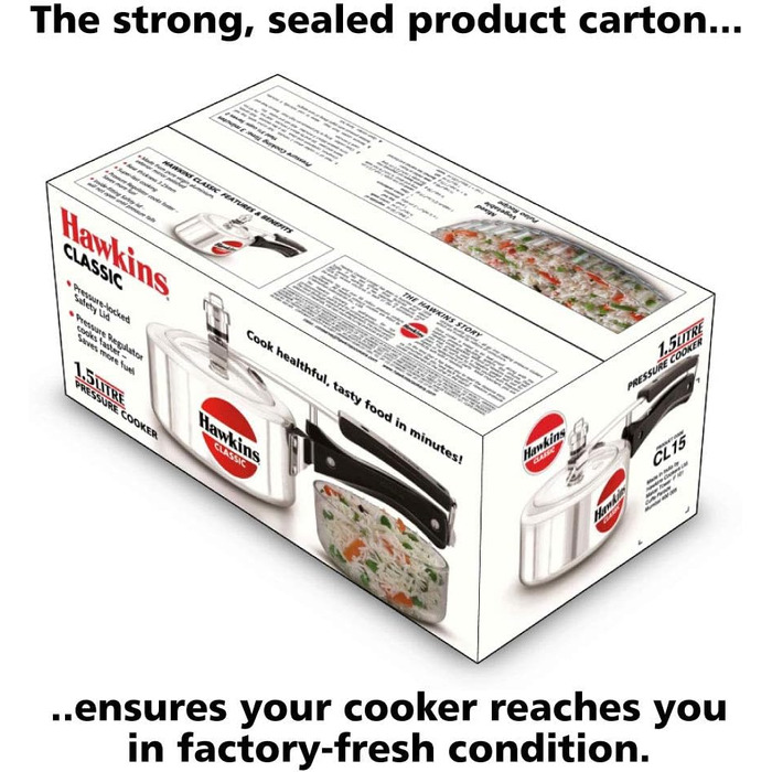 Швидковарка Hawkins Classic CL40 з алюмінію, 4 л, компактна, срібна