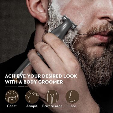 Електричний триммер для тіла чоловічий Kibiy з LED-дисплеєм та IPX7 водозахистом