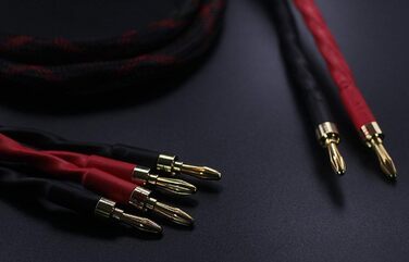 Акустичний кабель KK Cable k4B-2B Bi-Wire для колонок, 2.5 м, 1 пара (12 бананових роз'ємів), чорний, FCC-сертифікований, для зовнішнього використання
