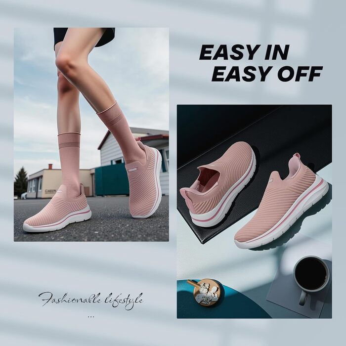 Сліпони жіночі: зручні кросівки для ходьби, занять фітнесу та джогінгу (2630 D Рожевий, 40 EU)