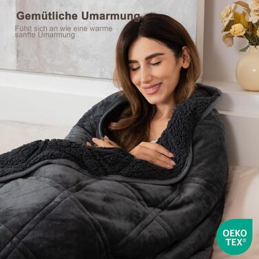 Обтяжена ковдра Winthome для глибокого сну та антистресу, 135x200 см, 6 кг, тепла терапевтична ковдра для дорослих (сіра)