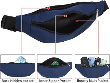 Поясна сумка на пояс для чоловіків та жінок, спортивна, на стегнах, для подорожей, прогулянок з собакою, Outdoor (Блакитна)