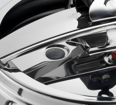 Barazzoni Pressure Cooker, Model, ø22cm, 5lt Capacity, Quick Cooker Model Basic, Ø 22 cm, 5 l Capacity, Induction, Made in Italy, Stainless Steel, Silver Single
