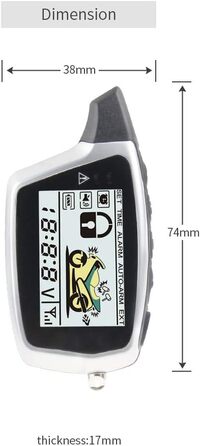 Двостороння сигналізація для мотоцикла EASYGUARD EM212 з LCD-пейджером, акумуляторним брелоком, ударним і мікрохвильовим датчиками, 12V