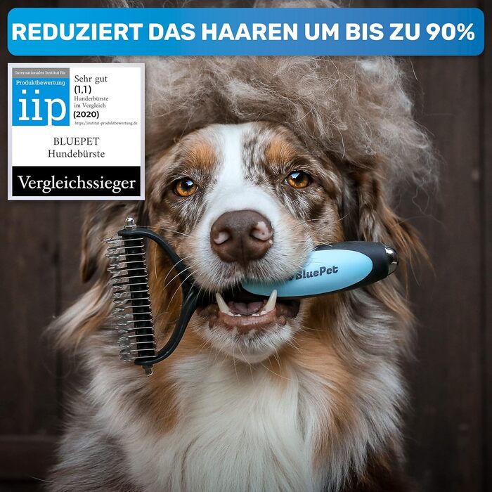 Буршлюк для собак та котів з довгим хутром BluePet: щітка та гребінець для видалення підшерстя та ковтунів | Захист верхнього шару шерсті