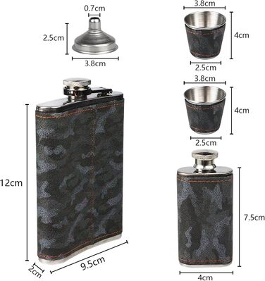 Набір фляга 260 мл з нержавіючої сталі для віскі, міні-фляга, подарунок (зелений, чорний)