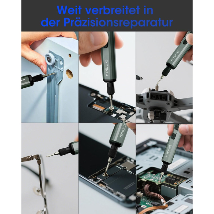 Набір електричного викрутника Mini 78 в 1 з 56 бітами, 9 свердлами, 5 режимами крутного моменту та LED-підсвічуванням для точної роботи (годинники, камери)