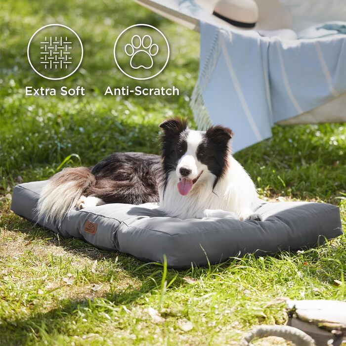 Килимок для собак BEDSURE 76x50 см - м'який лежак для маленьких та середніх собак, 10 см заввишки (темно-сірий)