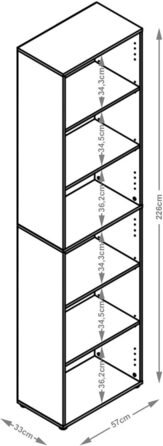 Möbelando Trio 6 - White 6-Tier Corner Shelf