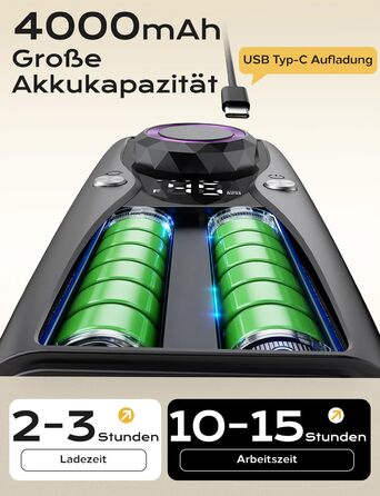 Професійний набір для фрезерування нігтів Nagelfräser: 45000 обертів, акумулятор 10H, LCD-дисплей, регулювання напрямку обертання, чорний