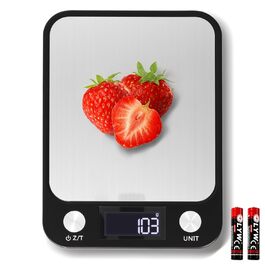 Кухонні ваги Muaket 1г/10кг з великою платформою 17,5x15см, електронні, з тарою, 7 одиниць вимірювання, для продуктів, овочів, фруктів