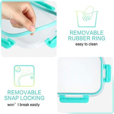 Набір скляних контейнерів для зберігання їжі MCIRCO 1040 мл (5 шт.) з герметичним силіконовим кільцем | Контейнери для їжі, Meal Prep