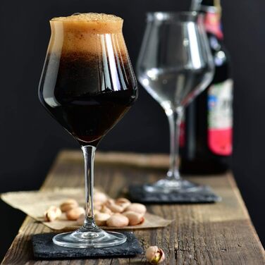 Krosno Bier-Tulpen Beer Glasses | Tasting Glass | Set of 6 | 420 ML | Avant-Garde Collection | Perfect for Home and Parties | Dishwasher Safe