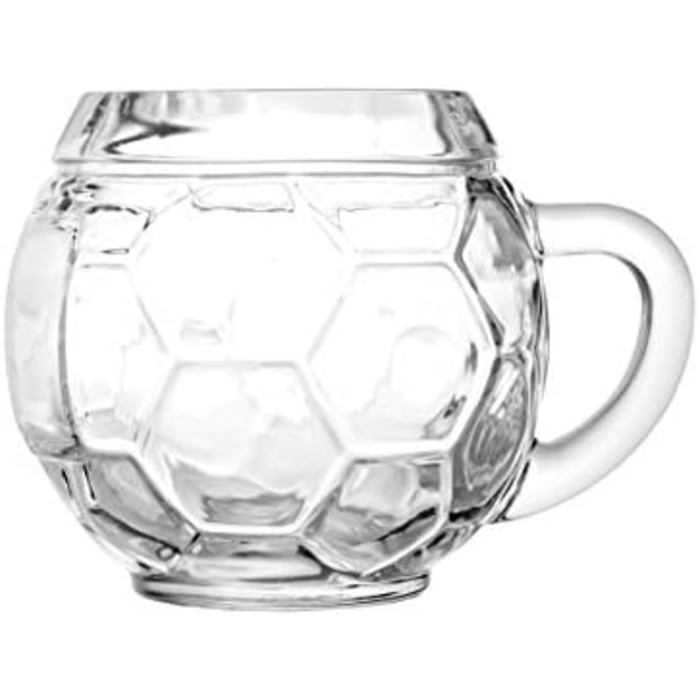 Пивний кухоль Stölzle Oberglas Fußball 0.4л, 6 шт. – Футбольний дизайн, з ручкою, міцне скло, для пива, можна мити в посудомийці
