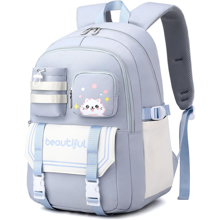 Дитячий рюкзак IvyH для дівчаток – велика місткість, водонепроникний, ідеальний для школи (блакитний)