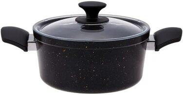 Набір посуду Karaca Biogranit, 7 предметів, чорний/золотий, з антипригарним покриттям, для індукційних плит, граніт