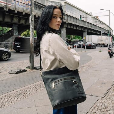Сумка через плече Berliner Bags Siena Vintage з натуральної шкіри, сіра. Жіноча сумка-месенджер