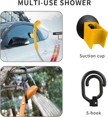 12V Portable Outdoor Shower Cigarette Lighter Socket Powered Shower Pump Water Pump for Car, RV, Camper, Camping, Hiking