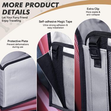 Автокрісло для собак: стабільне, водонепроникне, з підсиленими стінками та ременями безпеки, сіре