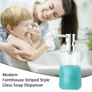 Дозатор мила скляний матовий HMJIA для кухні та ванної кімнати з помповим дозатором (прозорий)