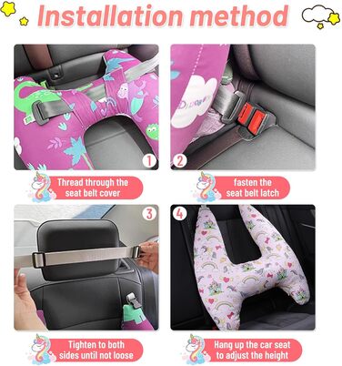 OHAANYY Sleep Pillow for Car Kids & Travel Pillow Kids Car, Car Pillow Kids/Sleep Pillow Kids Car, H-shaped Pillow Car Suitable for Holiday Travel for Children (Headrest not included)