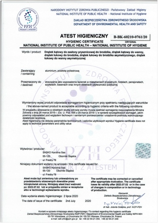 Кутовий штанга для душу Sasko 100-100 x 25 мм, білий