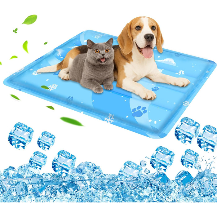 Охолоджуючий килимок для собак та котів з нетоксичним гелем, самоохолоджуючий, зносостійкий, синій, 50*90 см