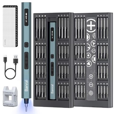 Набір мініатюрних електричних викруток 66 в 1 з магнітом, 5 режимів крутного моменту для ремонту телефонів, ноутбуків, окулярів, годинників