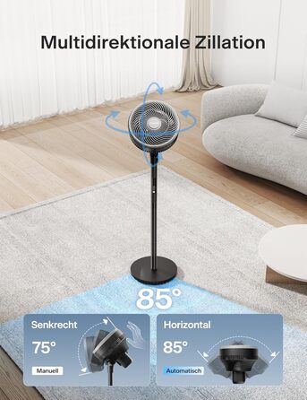 Турбовентилятор PELONIS з пультом керування, дисплеєм, 3D циркуляцією, 36.5dB, 10м повітряний потік, регульована висота 60/111см, 4 швидкості з таймером, знімний захист, поворотний, 92см, чорний