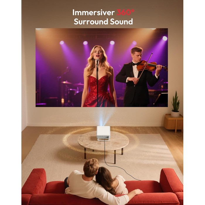 Проектор Smart Beamer N6 Pro: 4K, Full HD, WiFi 6, Автофокус, Netflix, Android/iPhone, для дому та на вулицю