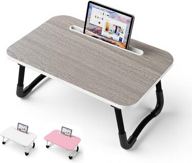 Столик для ноутбука на ліжко - Laptoptisch 48 x 30 см, сірий. Підходить для їжі, читання, роботи та відпочинку в ліжку, на дивані або в офісі.