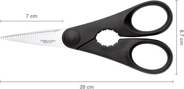 Кухонні ножиці Fiskars Essential 20 см із відкривачкою, якісна сталь/пластик
