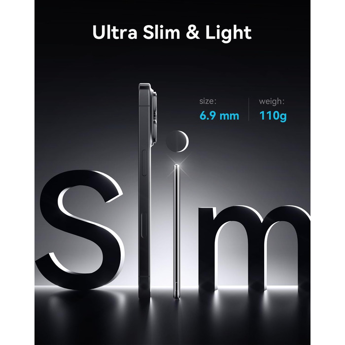 Power Bank Kuulaa Ultra Slim 5000 mAh з MagSafe, Type-C 20W, Швидка зарядка, 7.2 мм, для iPhone 16/15/14/13/12, чорний