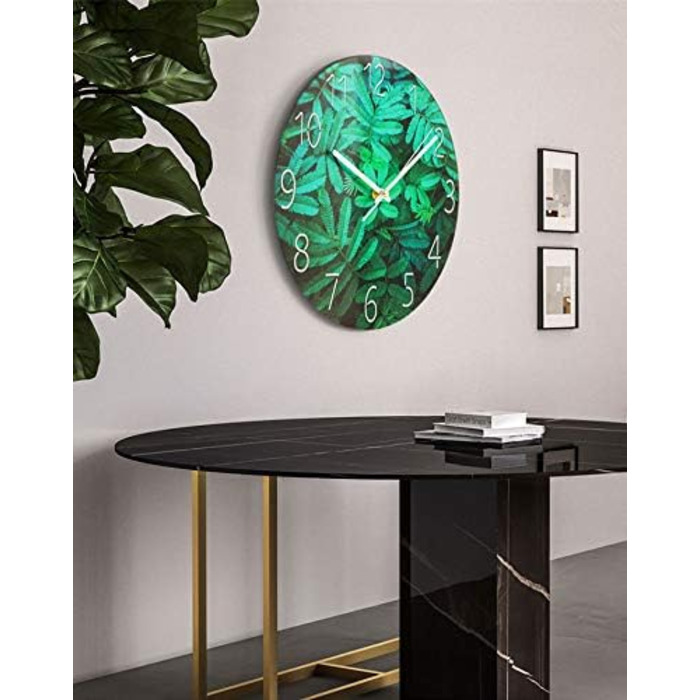 RAILONCH Silent Wall Clock Modern Design Wall Clock No Ticking for Living Room, Kitchen, Office, and Bedroom (D)