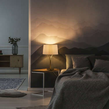Relaxdays Vintage Table Lamp with Fabric Shade