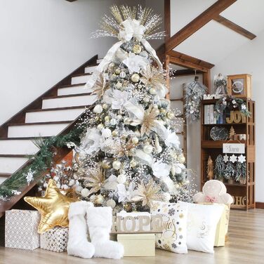 Декоративна куля на ялинку Sea Team з малюнком та блискучими прикрасами, набір (60 мм, 80 мм)