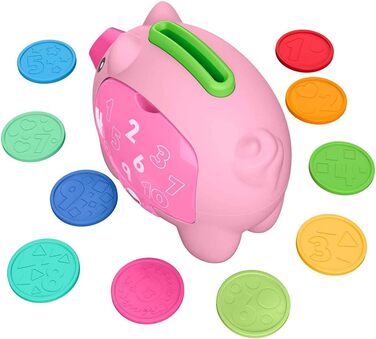 Fisher-Price Сміх та Навчання Лічильна Скарбничка, музична іграшка для малюків, багатобарвна