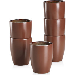 Handleless cups, vancasso BUBBLE 12-piece stoneware cup set, coffee cups 380ml