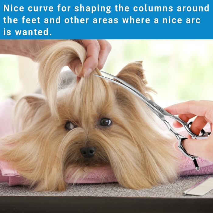 Hashimoto Dog Grooming Shears - 6.5 Inch Curved Pet Grooming Scissors for Face & Paws