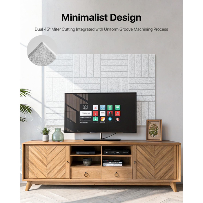 Акустичні панелі Soundsbay самоклеючі для шумоізоляції, поліестер, 30×30×0.9 см, світло-сірі (12 шт) — звукопоглинаючі плити для стін