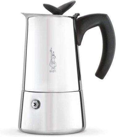 Bialetti - Musa Induction, Stainless Steel Stovetop Espresso Coffee Maker, Suitable for All Cooktops, 6 Cups (270ml), Silver