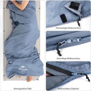 Naturehike Sleeping Bag - 7°C Warm Weather Sleeping Bag for Hiking, Backpacking & Camping - Lightweight, Youth & Adult