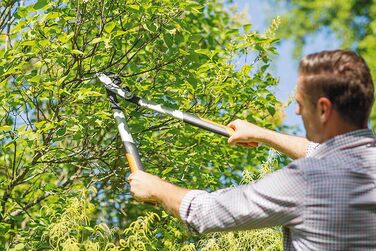 Fiskars PowerGear X Bypass Pruning Shears for Fresh Wood, Non-Stick Coated, Hardened Precision Steel, Length: 80 cm, Black/Orange, LX98-L, 1020188