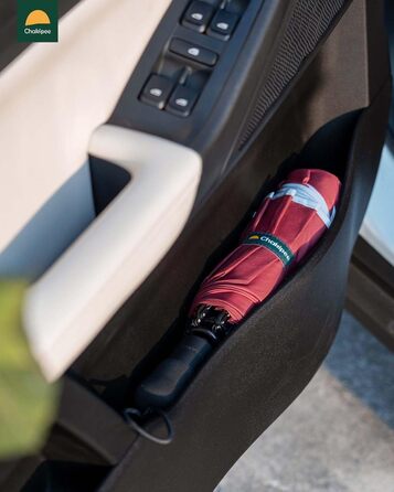 Чакіпі Парасолька велика, стійка до вітру, з відбиваючим покриттям для чоловіків та жінок – автоматичний парасолька-тростина, компактний, для подорожей, 210T покриття, промінь 106 см (Вишневий)