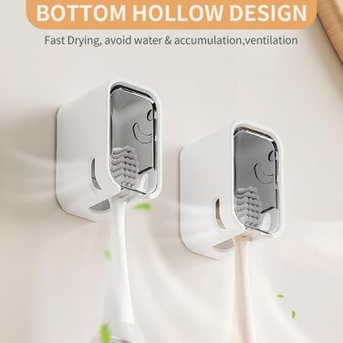 Настінний тримач для зубних щіток, для ванної кімнати, міцний самоклеючий тримач, органайзер для зубних щіток та головок, сірий, 2 шт.