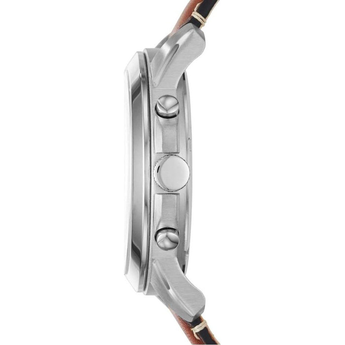 Годинник Fossil Grant для чоловіків: кварцовий хронограф, сталевий або шкіряний ремінець (44 мм, блакитний та коричневий)