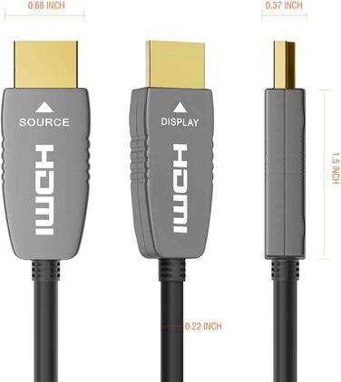 HDMI 2.1 оптоволоконний кабель 3 м, 48 Гбіт/с, 8K@60Hz, 4K@120Hz, Dynamic HDR, eARC, Dolby, HDCP 2.2/2.3, сумісний з PS5, Xbox Series X, RTX 4090, TV, Beamer, AVR, зелений
