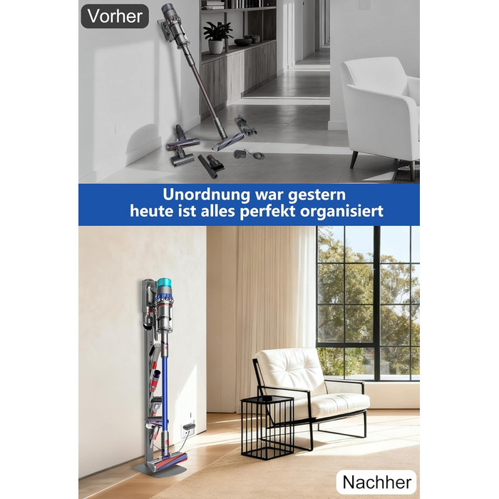 Настінна кріплення для пилососа Dyson (Gen5, V15, V12, V11, V10, V8, V7, V6) з вуглецевої сталі, сірий